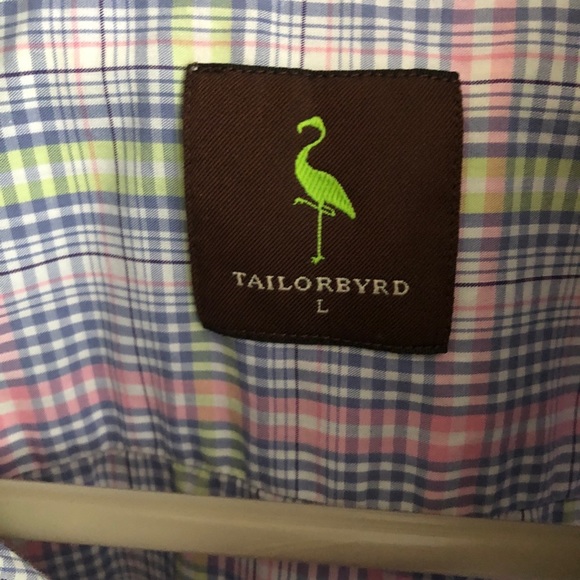 Tailorbyrd Men’s Pastel Plaid Multicolor Cotton Button Down Shirt Large - Picture 4 of 10